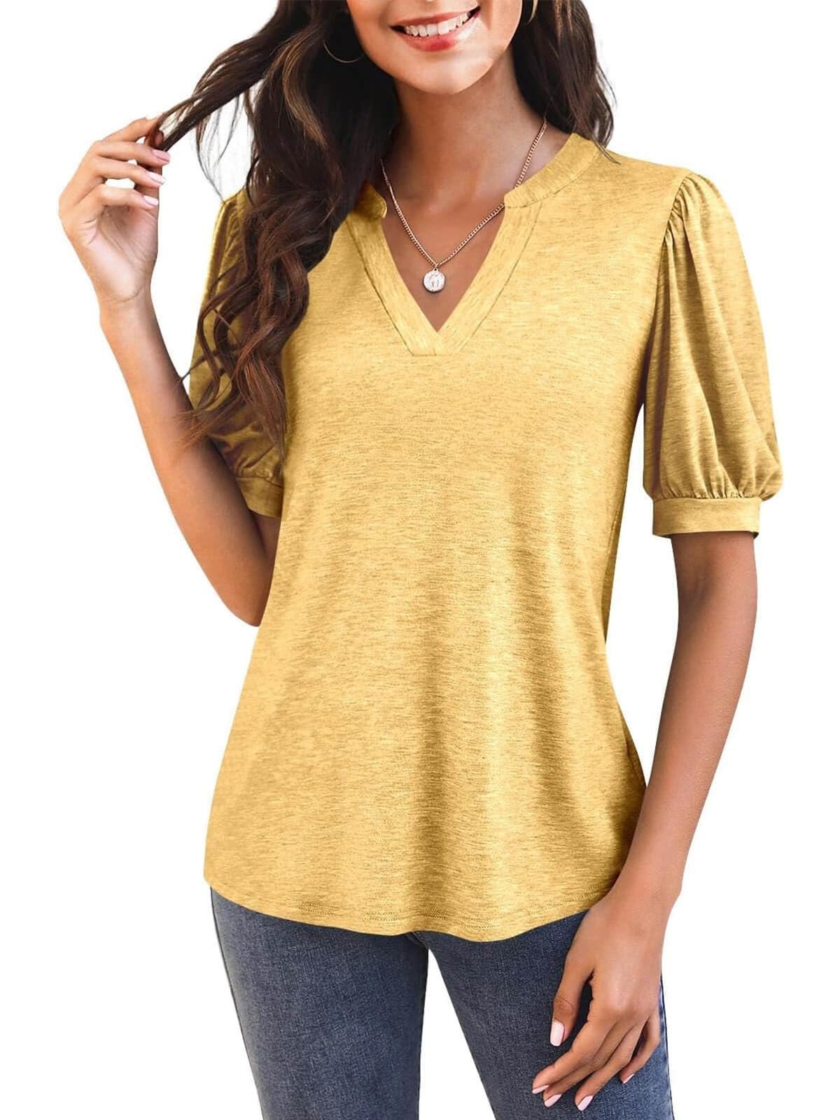 ⏰Hot Sale-Puff Sleeve Loose Dressy Blouses