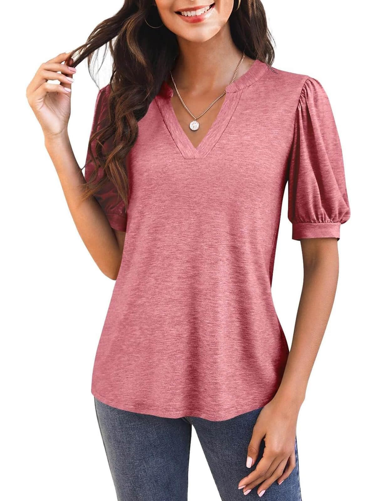 ⏰Hot Sale-Puff Sleeve Loose Dressy Blouses