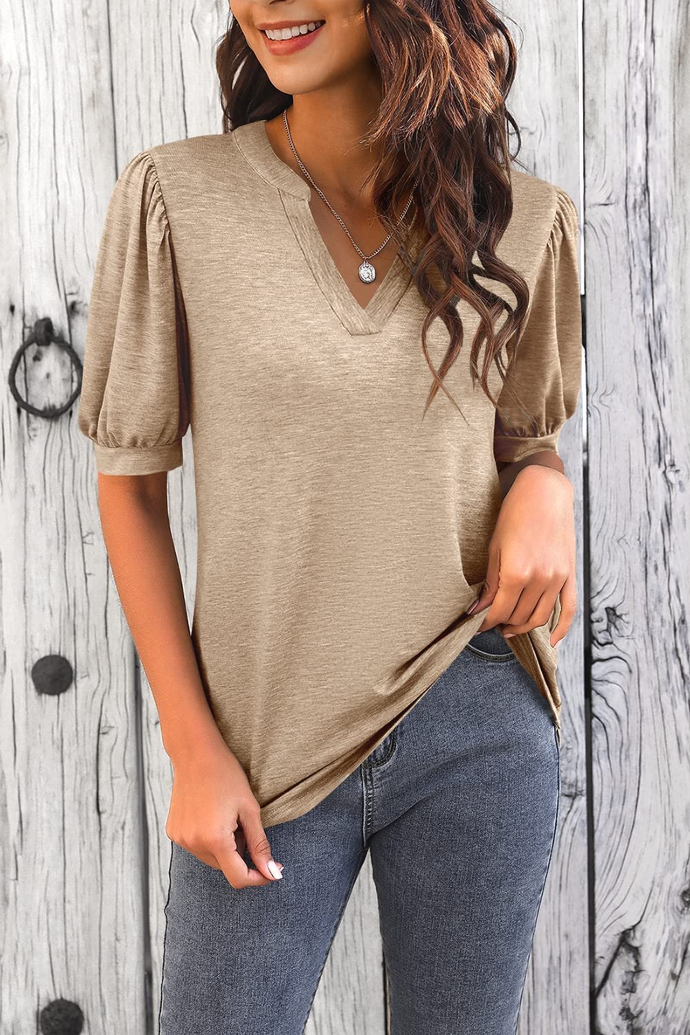 ⏰Hot Sale-Puff Sleeve Loose Dressy Blouses