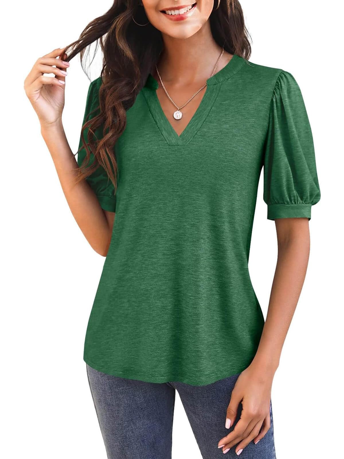 ⏰Hot Sale-Puff Sleeve Loose Dressy Blouses