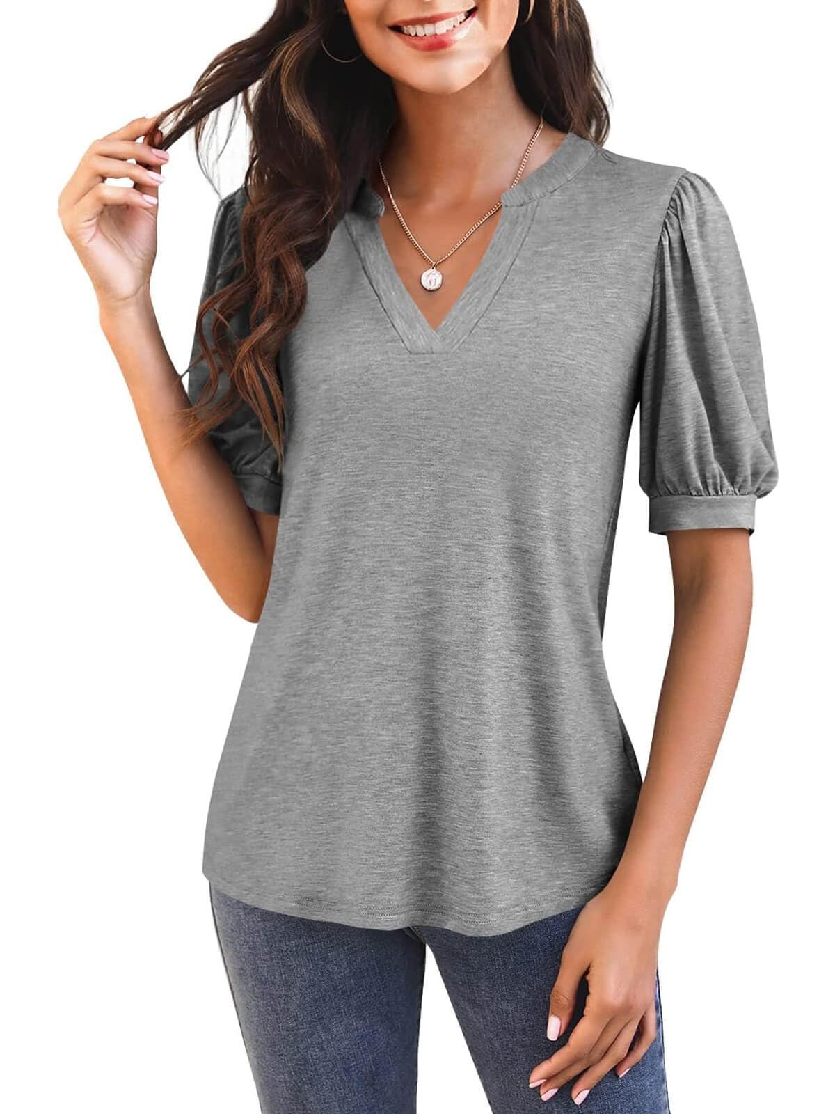 ⏰Hot Sale-Puff Sleeve Loose Dressy Blouses