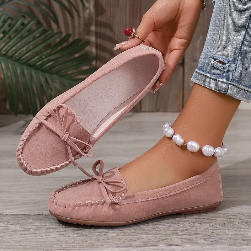 💝Best-1 Sale Leather Loafer 2025💝Women's Slip on Butterfly Strap PU Leather Loafer Diamond Ladies Shoes