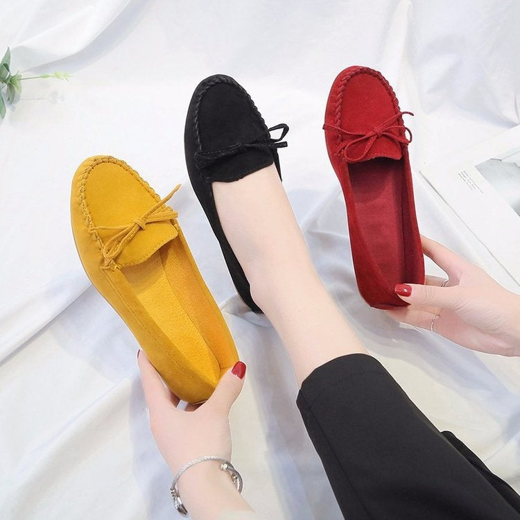 💝Best-1 Sale Leather Loafer 2025💝Women's Slip on Butterfly Strap PU Leather Loafer Diamond Ladies Shoes
