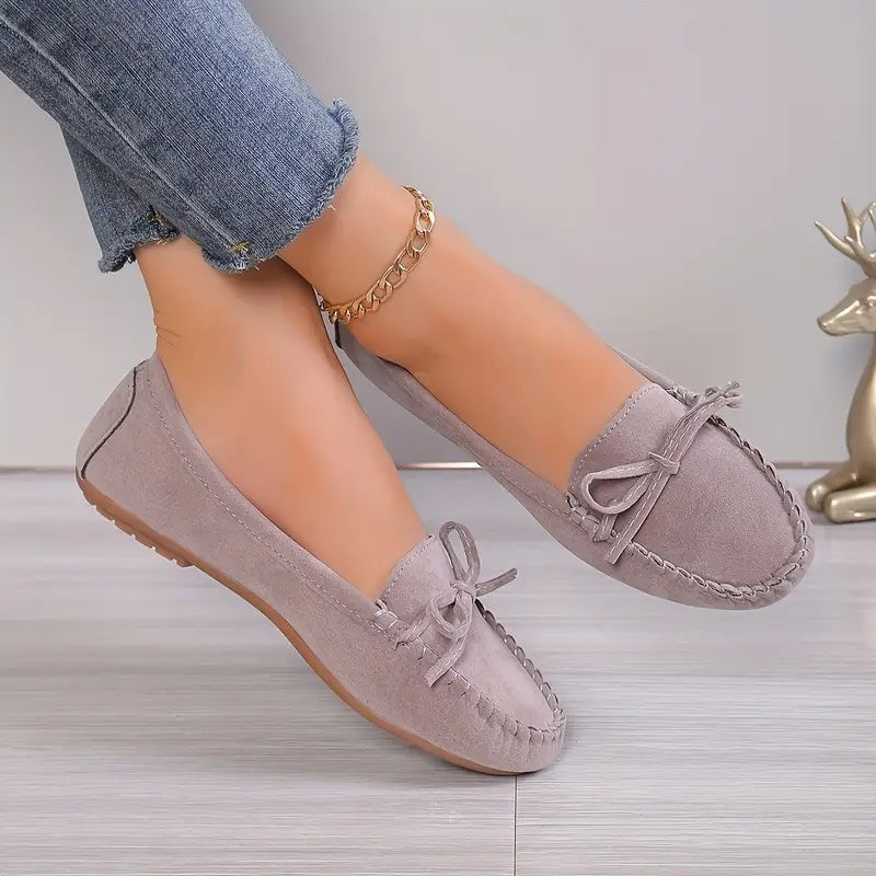 💝Best-1 Sale Leather Loafer 2025💝Women's Slip on Butterfly Strap PU Leather Loafer Diamond Ladies Shoes