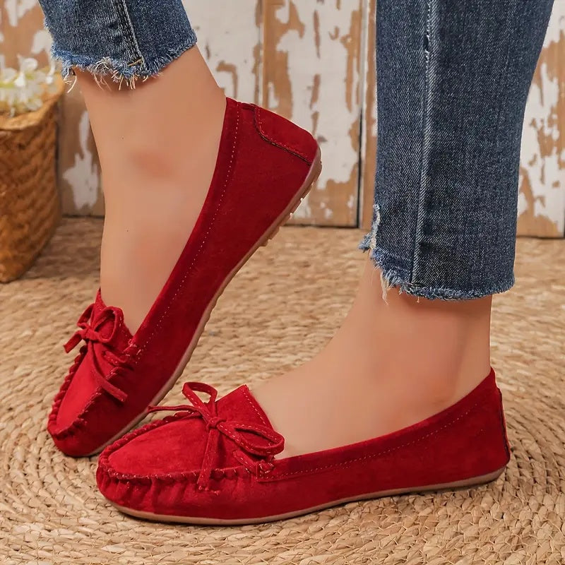 💝Best-1 Sale Leather Loafer 2025💝Women's Slip on Butterfly Strap PU Leather Loafer Diamond Ladies Shoes