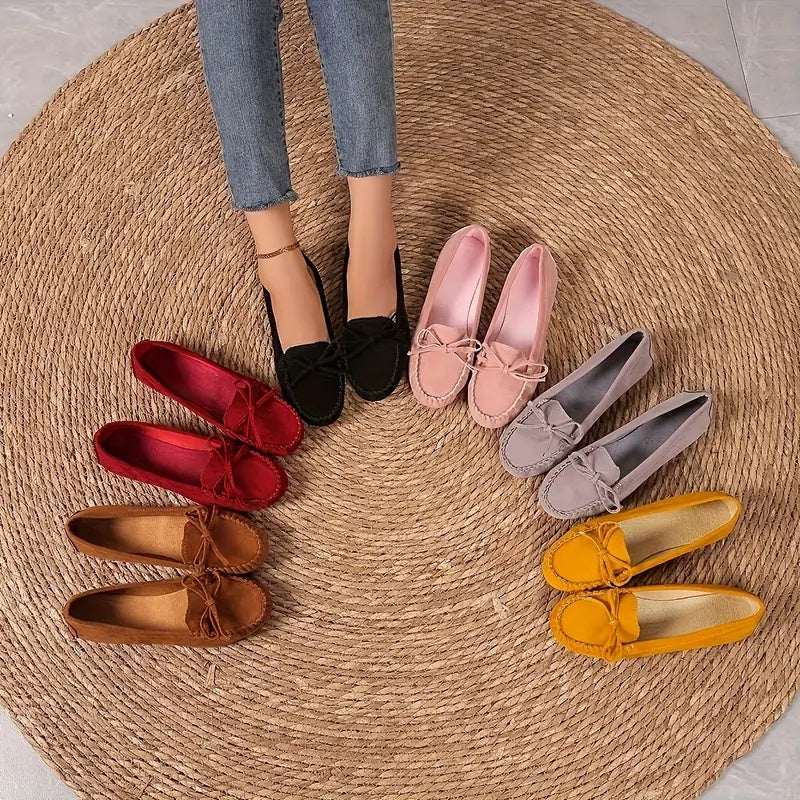 💝Best-1 Sale Leather Loafer 2025💝Women's Slip on Butterfly Strap PU Leather Loafer Diamond Ladies Shoes