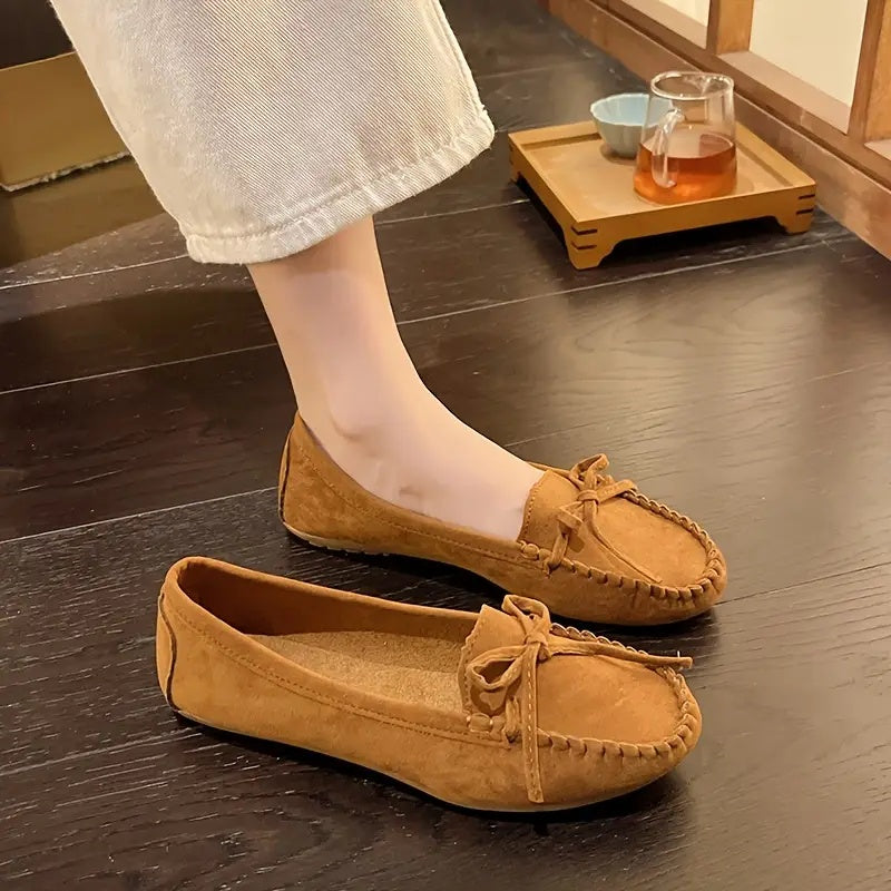 💝Best-1 Sale Leather Loafer 2025💝Women's Slip on Butterfly Strap PU Leather Loafer Diamond Ladies Shoes