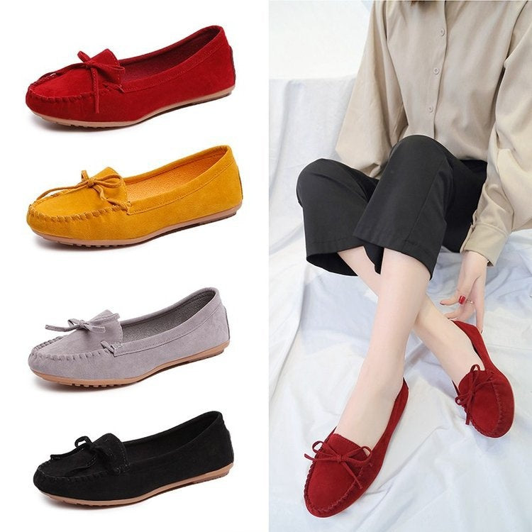 💝Best-1 Sale Leather Loafer 2025💝Women's Slip on Butterfly Strap PU Leather Loafer Diamond Ladies Shoes