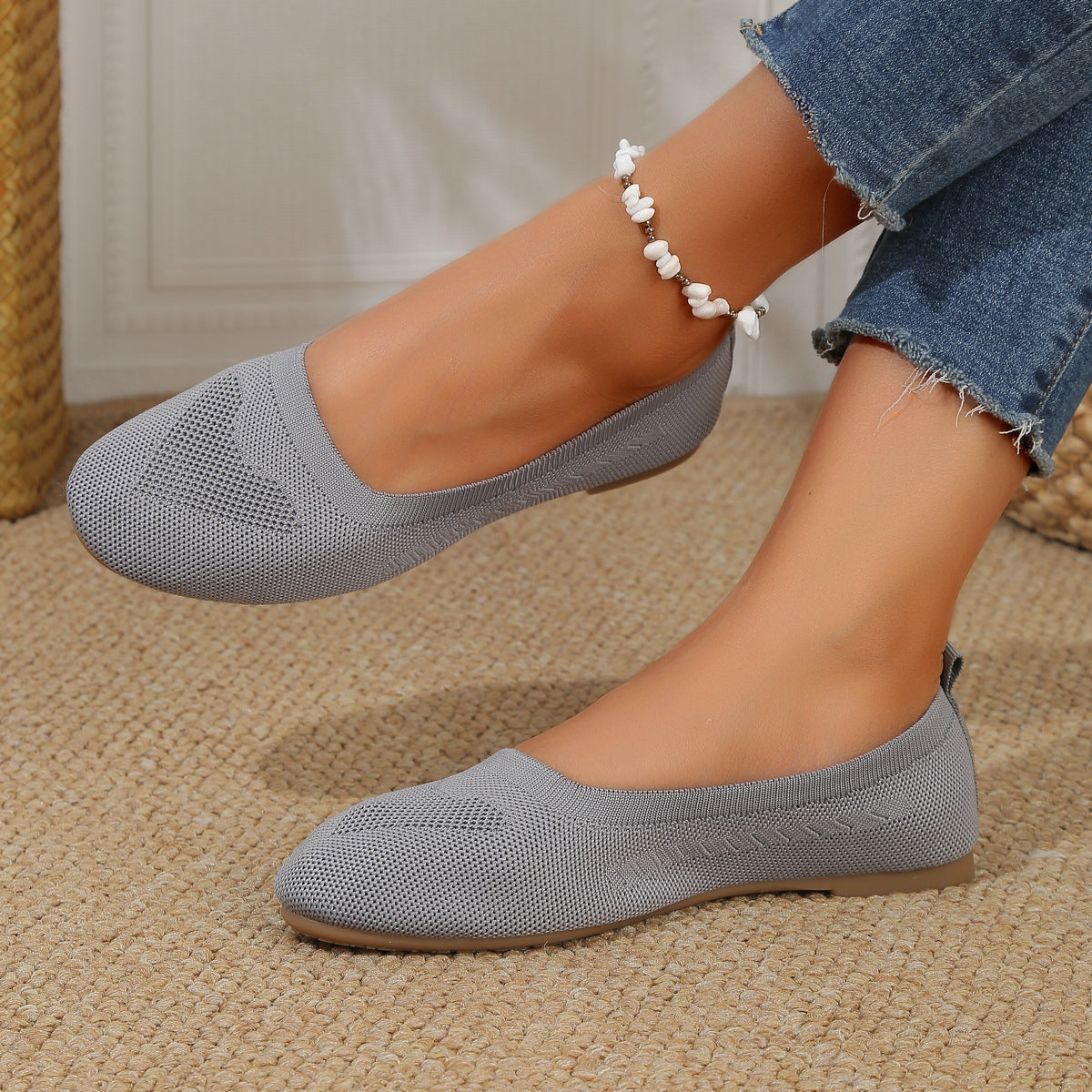 🔥Top-1 Flat Shoes 2025🔥Women's Slip-On Woven Flat Casual Shoes