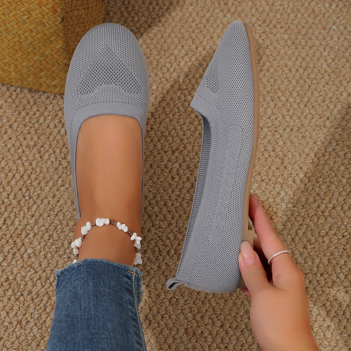 🔥Top-1 Flat Shoes 2025🔥Women's Slip-On Woven Flat Casual Shoes