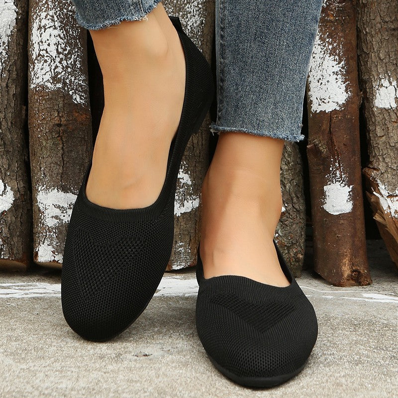 🔥Top-1 Flat Shoes 2025🔥Women's Slip-On Woven Flat Casual Shoes