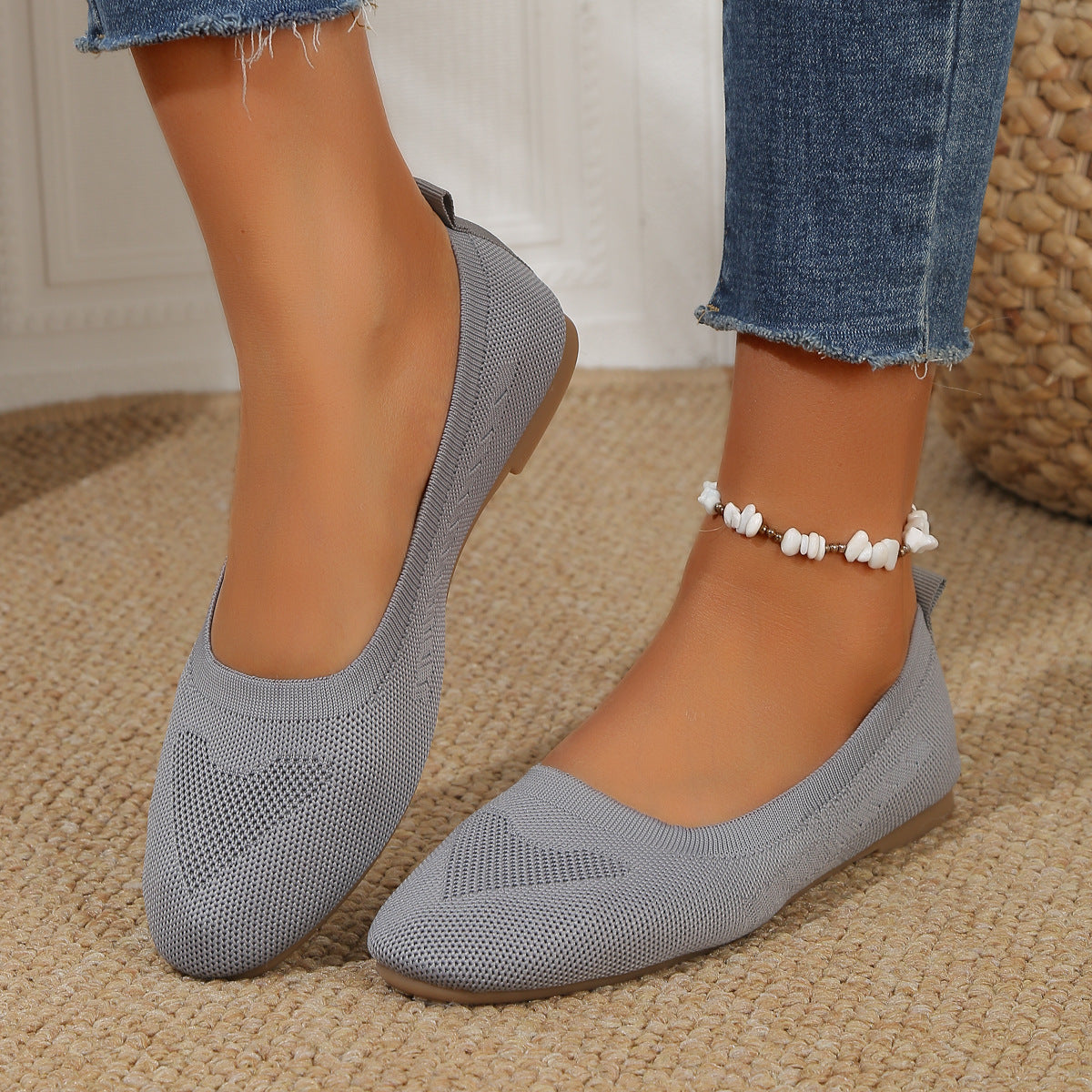 🔥Top-1 Flat Shoes 2025🔥Women's Slip-On Woven Flat Casual Shoes