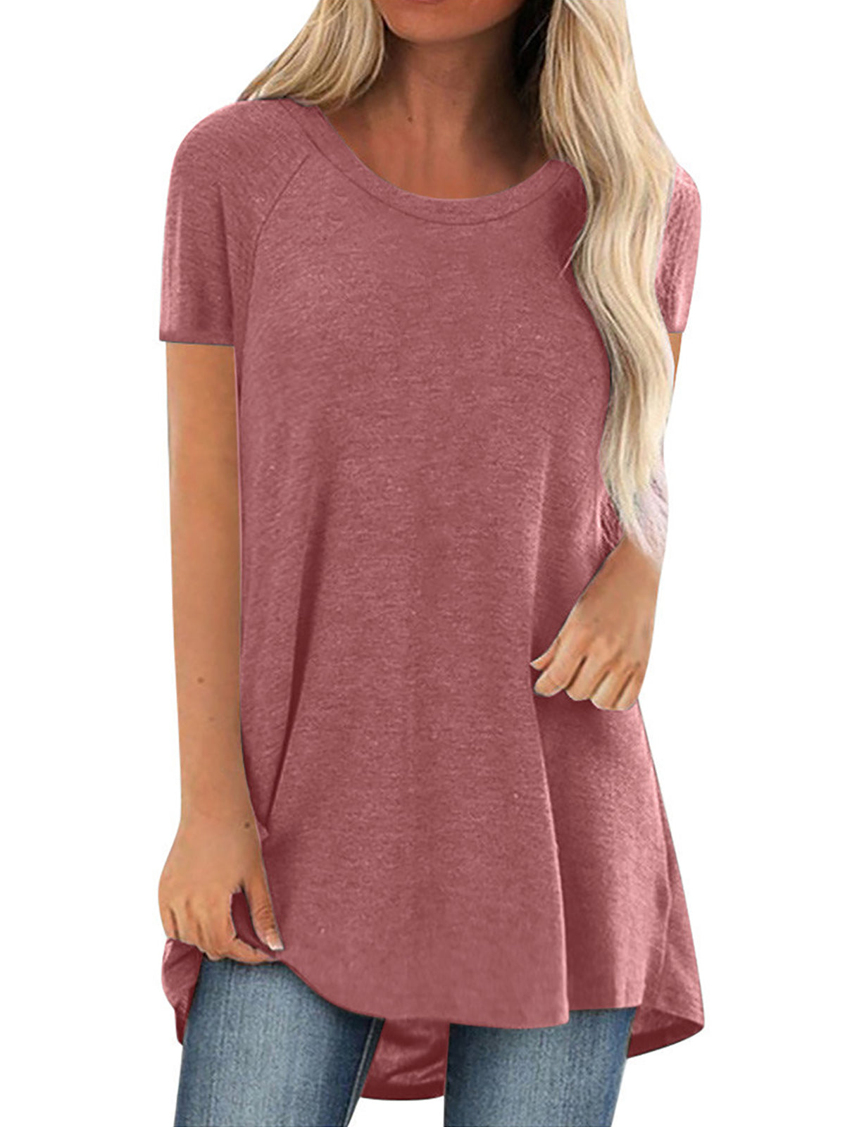 ✨Womens Summer Plus Size Tops Longline Casual T-Shirt
