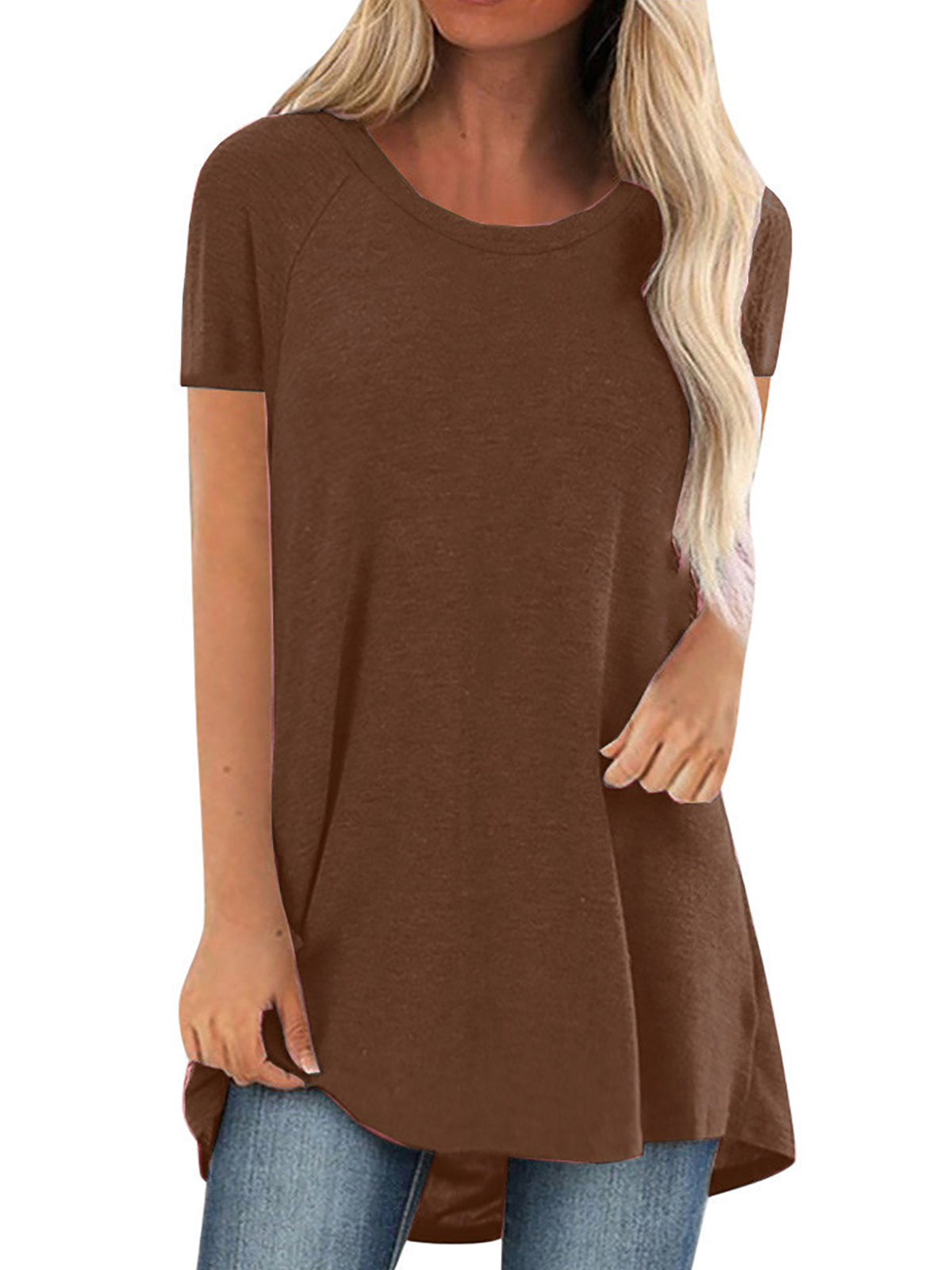 ✨Womens Summer Plus Size Tops Longline Casual T-Shirt
