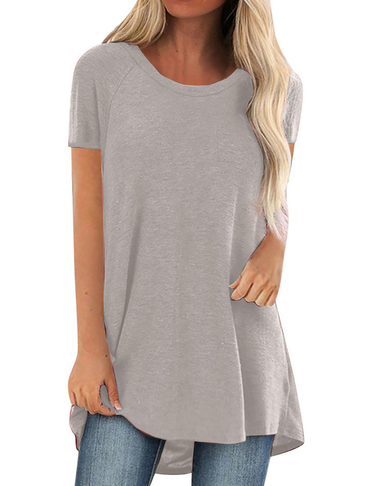✨Womens Summer Plus Size Tops Longline Casual T-Shirt