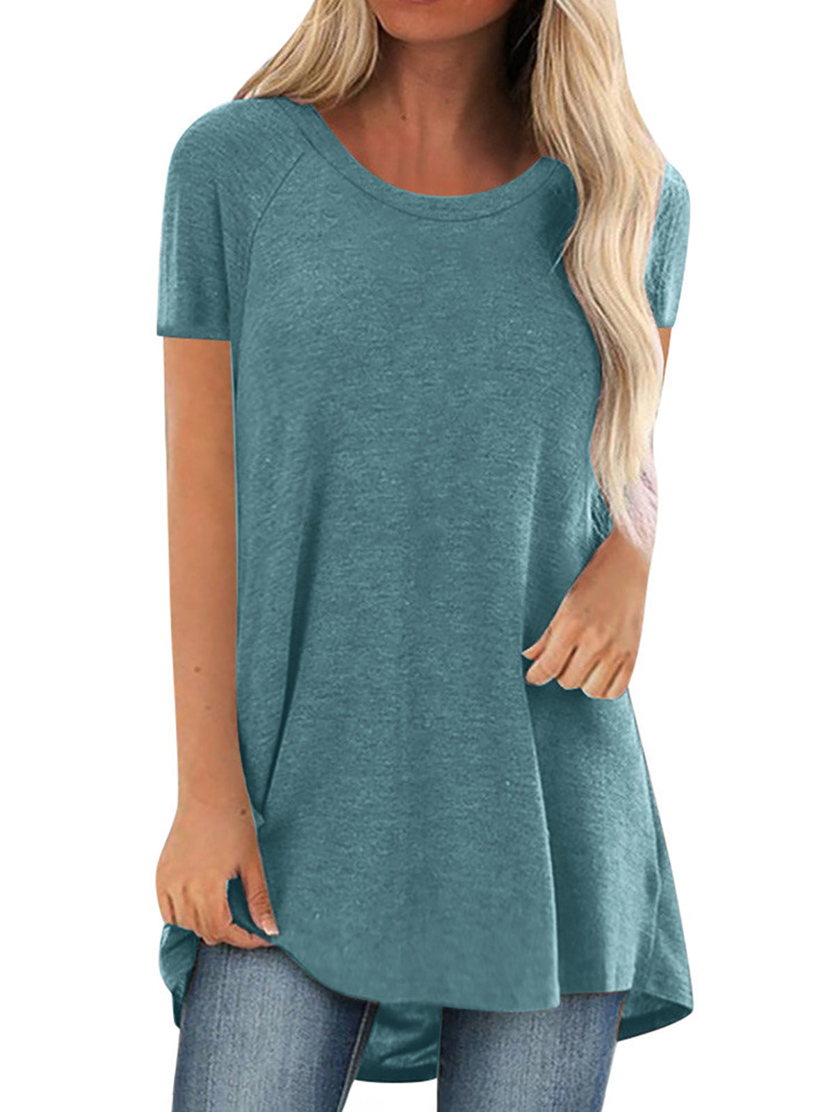 ✨Womens Summer Plus Size Tops Longline Casual T-Shirt