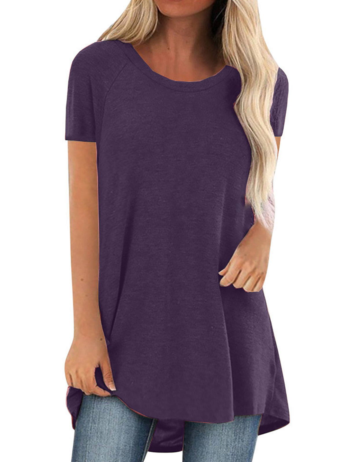 ✨Womens Summer Plus Size Tops Longline Casual T-Shirt
