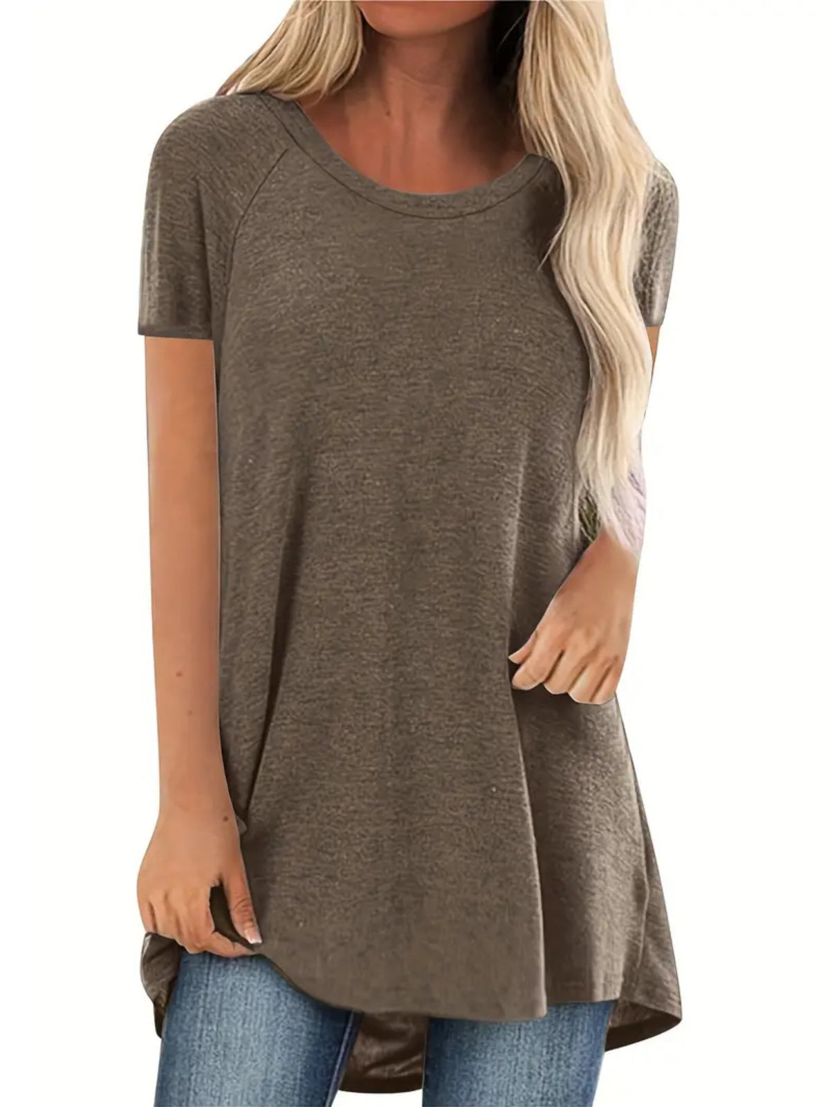 ✨Womens Summer Plus Size Tops Longline Casual T-Shirt
