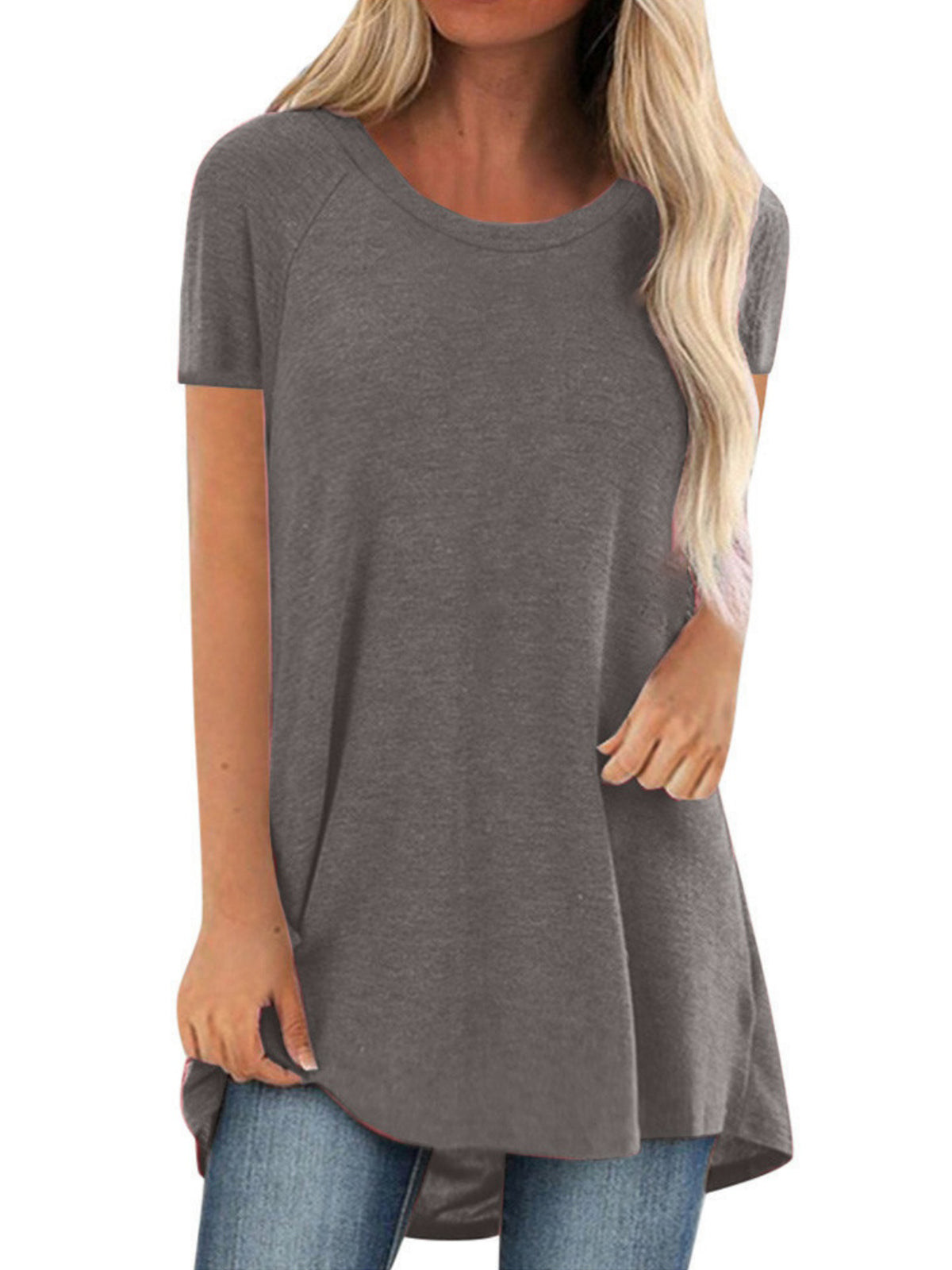 ✨Womens Summer Plus Size Tops Longline Casual T-Shirt