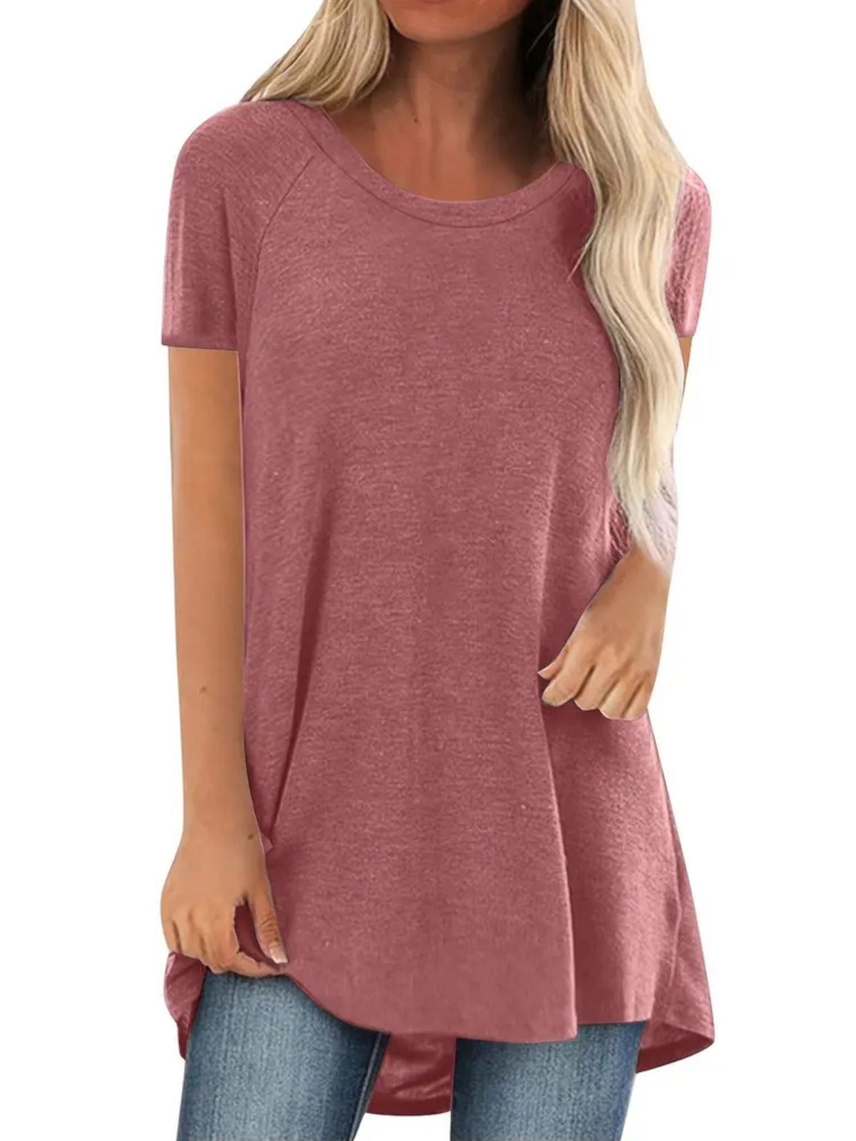 ✨Womens Summer Plus Size Tops Longline Casual T-Shirt