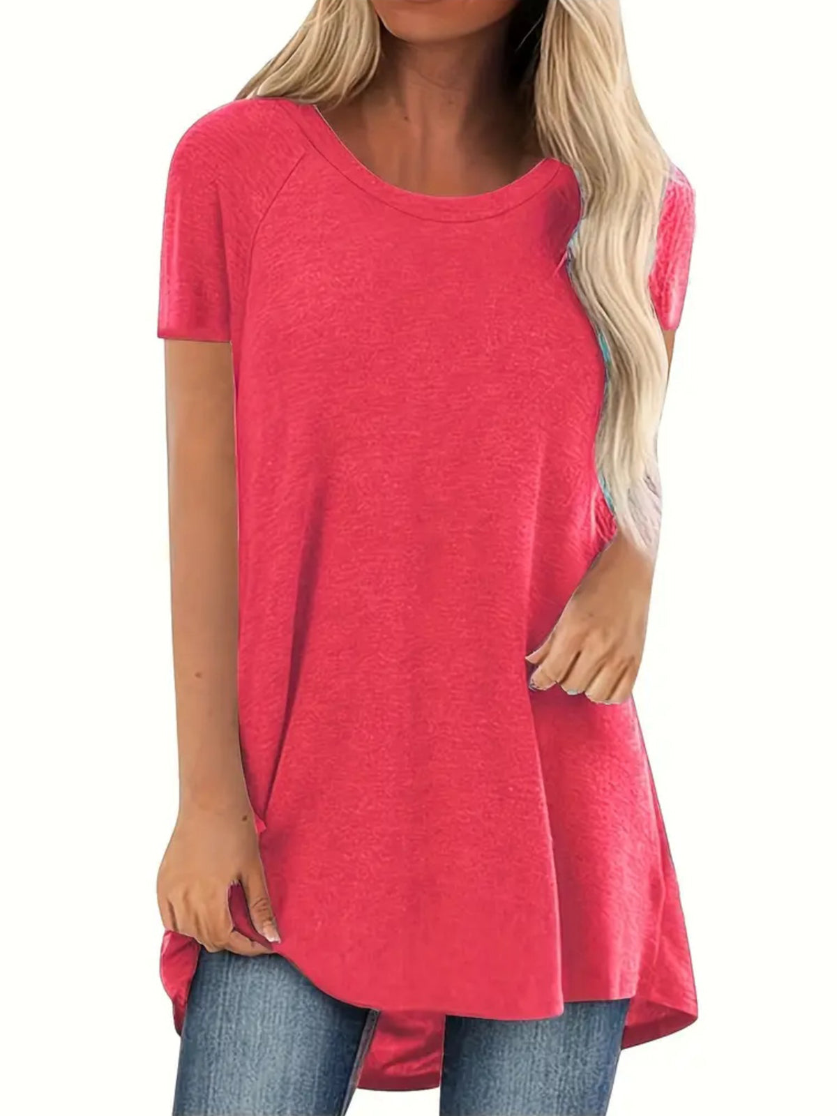 ✨Womens Summer Plus Size Tops Longline Casual T-Shirt
