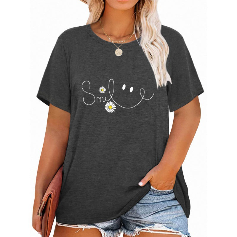 ✨Women V Neck Daisy Print Tees Casual T-shirts
