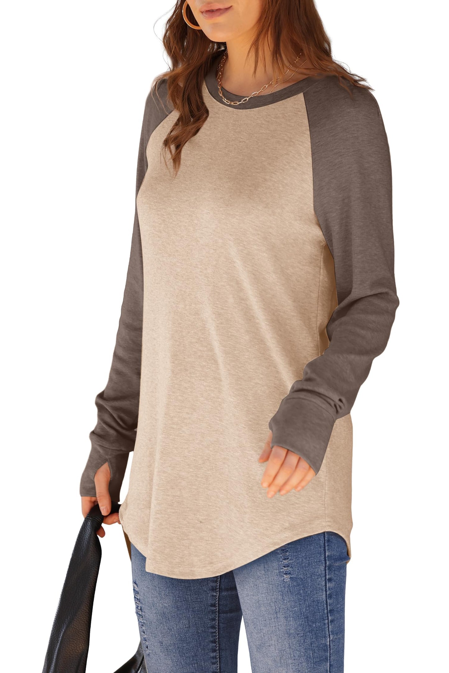 🔥Last Day 69% OFF🔥Womens Long Sleeve Thumb Hole Shirts Tunic Tops to Wear with Leggings