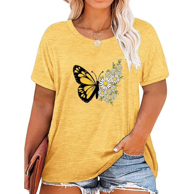 ✨Women V Neck Daisy Print Tees Casual T-shirts