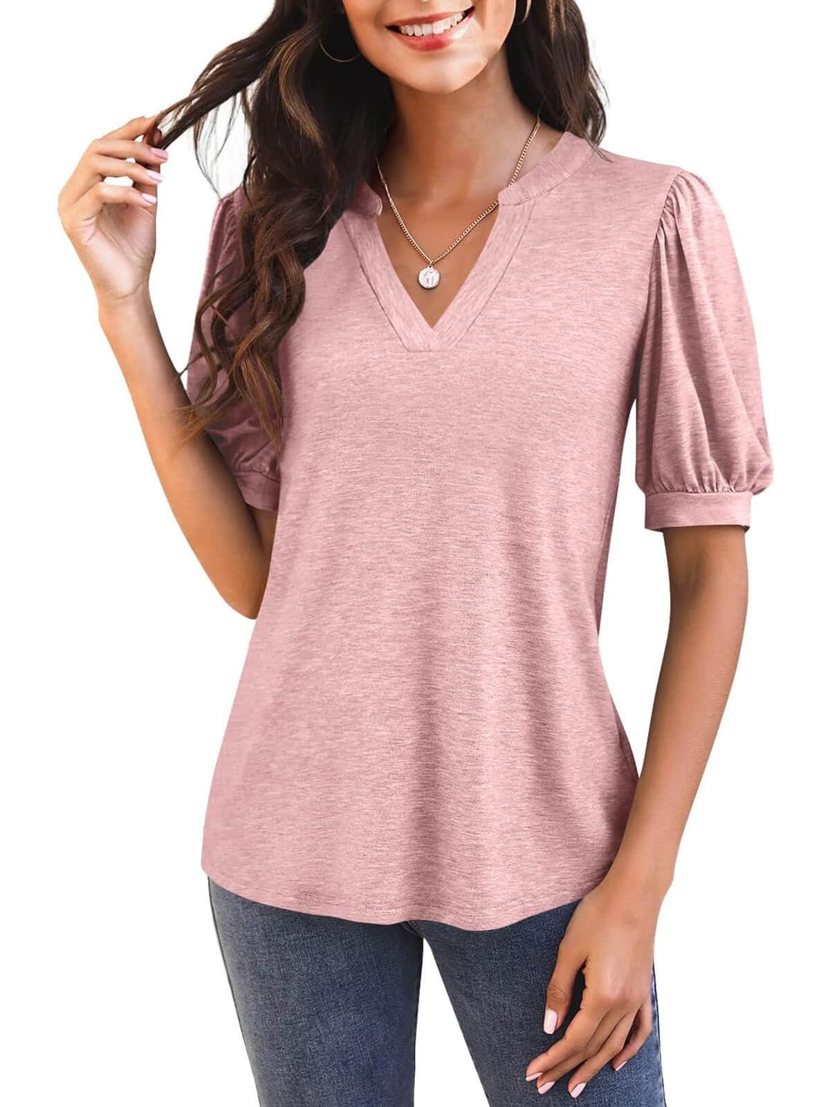 ⏰Hot Sale-Puff Sleeve Loose Dressy Blouses