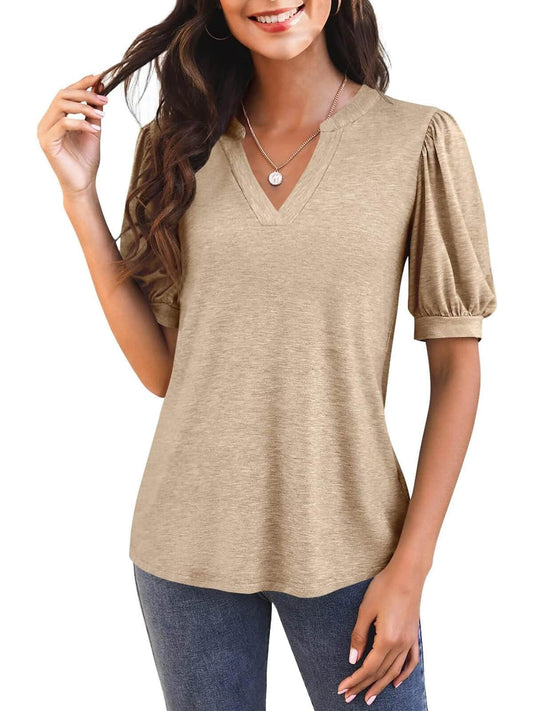 ⏰Hot Sale-Puff Sleeve Loose Dressy Blouses