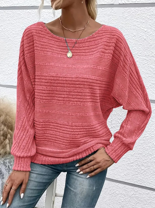 ⏰Hot Sale-Women's Soft Solid Batwing Sleeve Pullover Long Sleeve Top(Buy 2 Free Shipping)