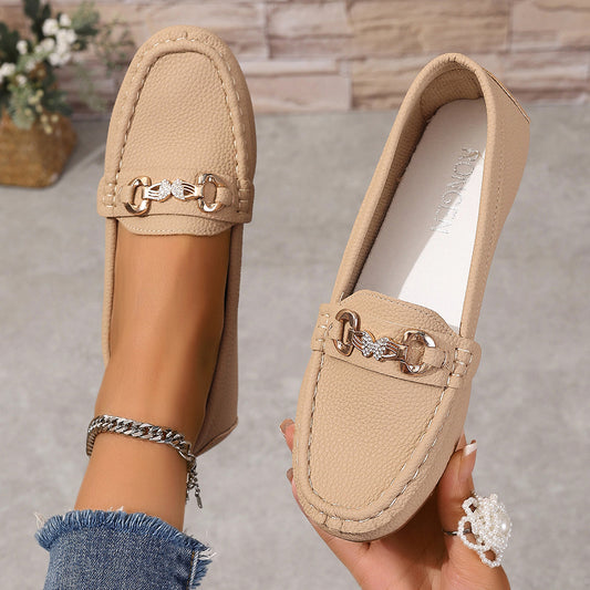 💝Best-1 Sale Leather Loafer 2025💝Women's Slip on Butterfly Strap PU Leather Loafer Diamond Ladies Shoes
