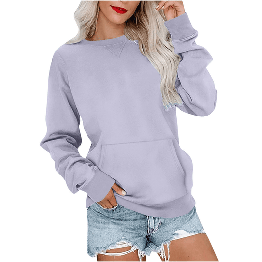 ⏰Hot Sale-Women'S Oversized Long Sleeve Crewneck Sweatshirt with Pocket (buy 2 Shipping)