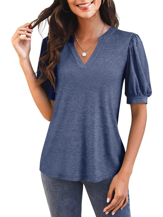 ⏰Hot Sale-Puff Sleeve Loose Dressy Blouses