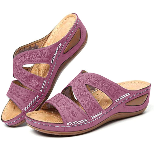 Women's Summer 2025 Wedge Sandals - Comfortable & Stretchy
