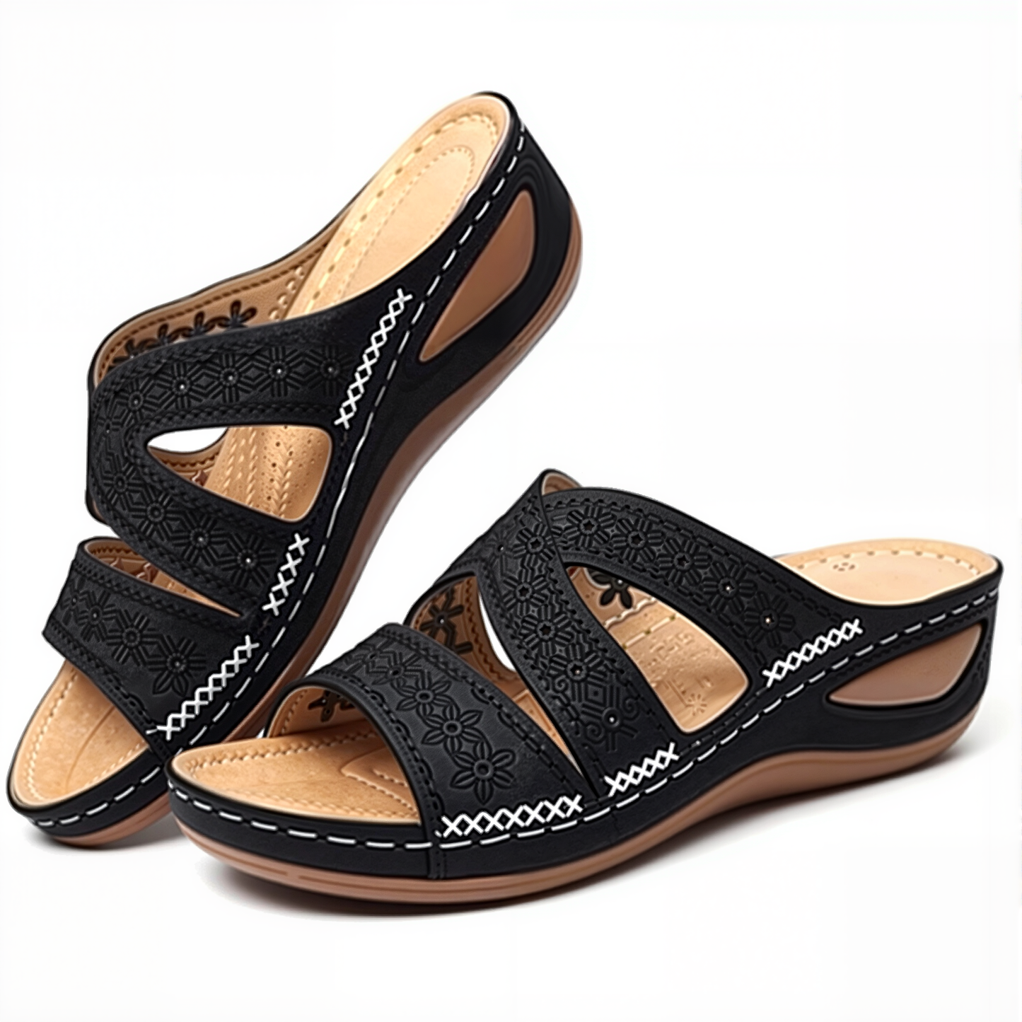 Women's Summer 2025 Wedge Sandals - Comfortable & Stretchy